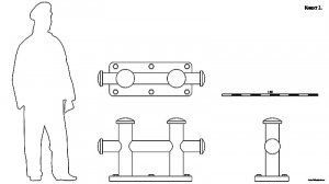 Кнехт. Чертёж. Ship bollard J.  Drawings.