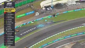 Аварии Пиастри, Хюлькенберга и Колапинто на Гран-при Сан-Паулу (спринт)