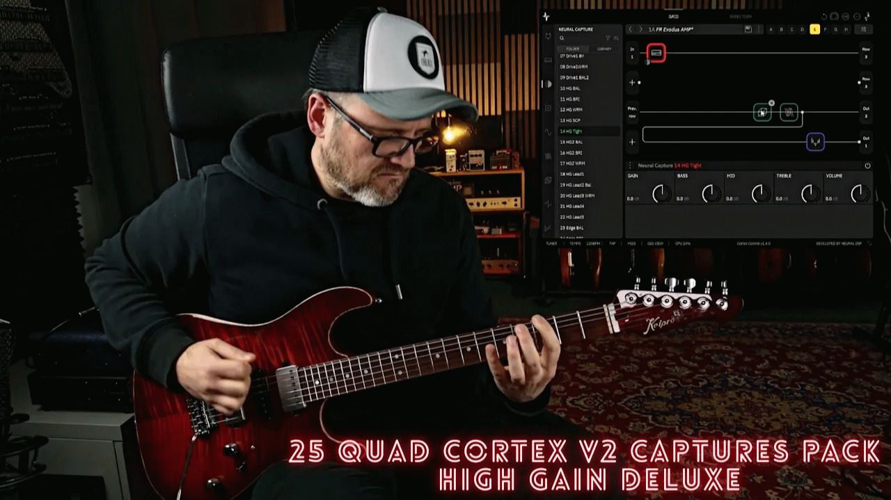 Набор захватов Quad Cortex V2 - 25 замечательных хайгейн-звуков усилителя Exodus Corsair HW