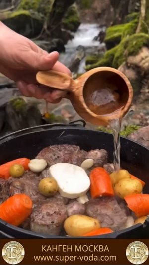 ТУШЕНАЯ ГОВЯДИНА В КАЗАНЕ 🥩😋 🔥 #еда #вкусно #кухня #стейк #мясо #овощи #говядина #костер #природа