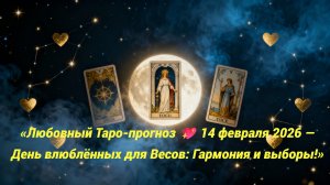 «Любовный Таро-прогноз 💖 14 февраля 2026 — День влюблённых для Весов: Гармония и выборы!»
