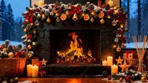 Зимний Джаз у Камина. Снег за Окном.