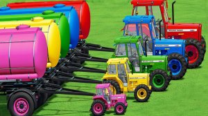 КАТАЕМСЯ ПО КРУТЫМ ТРАССАМ НА ФЕРМЕ - МУЛЬТИКИ ПРО РАЗНОЦВЕТНЫЕ ТРАКТОРА И МАШИНКИ ДЛЯ ДЕТЕЙ 🚜🚜🚜