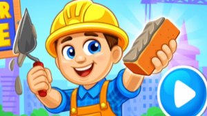 Строитель. Мультфильм игра Выполняй задачи игр про тракторы и грузовики или строительство домов Приш