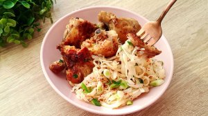 Идеальный ужин на сковороде 🔥Просто и невероятно вкусно 🍗 Курица с рисовой лапшой!  Блюдо