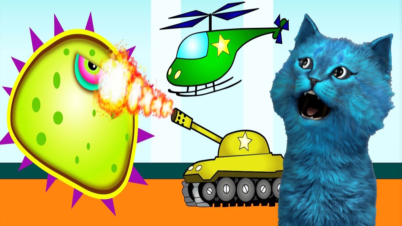 ХИЩНЫЙ СЛИЗЕНЬ напали ТАНКИ и ВЕРТОЛЁТЫ #4 Игра про слизь КОТЁНОК ЛАЙК Mutant Blobs Attack смотреть онлайн