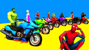 Веселые развлечения с Человеком-пауком и Супергероями на МОТОЦИКЛАХ и BMX Мультфильмы для детей