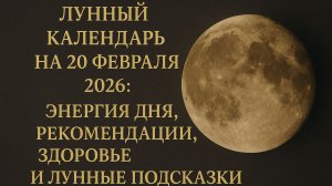 «Лунный календарь на 20 февраля 2026: энергия дня, рекомендации, здоровье и лунные подсказки 🌕✨»