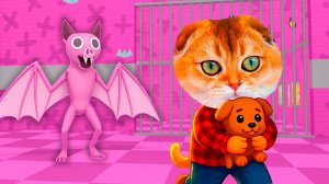 ПОБЕГ ИЗ РОЗОВОЙ ТЮРЬМЫ ГИГАНТСКОЙ МЫШИ В РОБЛОКС - КОТ ПЕРСИК