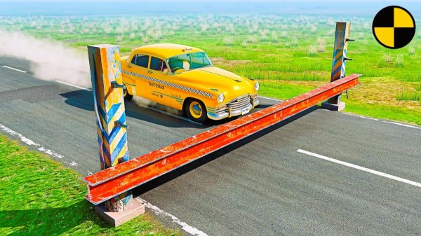 Машина vs Шлагбаум! - BeamNG.drive игра про машины