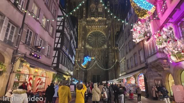 🇫🇷 Рождественская ярмарка 2025 в Страсбурге, Франция! 🎄 Лучшие праздничные украшения и уличная ед смотреть онлайн