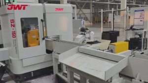 Автоматическая отрезная линия JWT SZ-150 с зоной выпрямления и роботом для складирования