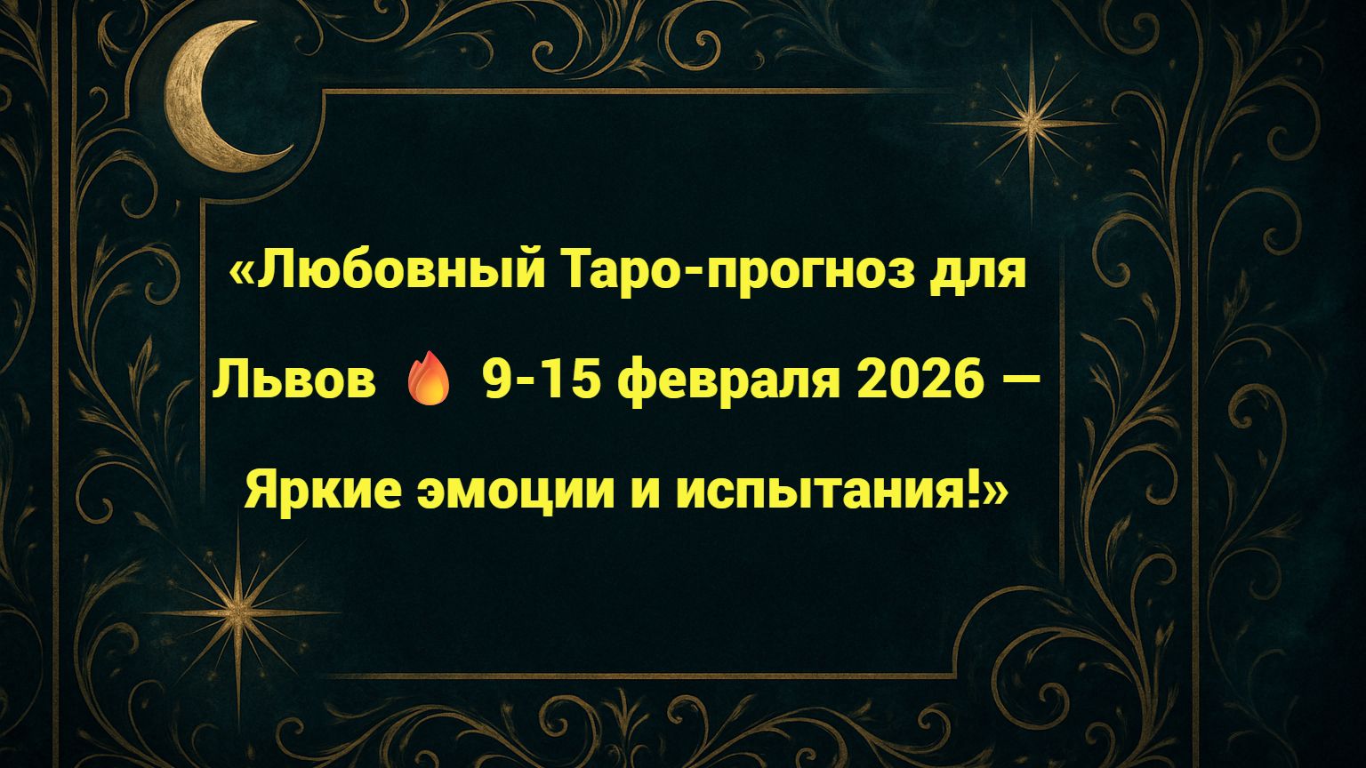 «Любовный Таро-прогноз для Львов 🔥 9-15 февраля 2026 — Яркие эмоции и испытания!»