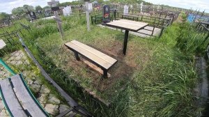 Столик и скамейка на кладбище своими руками из того что было в гараже