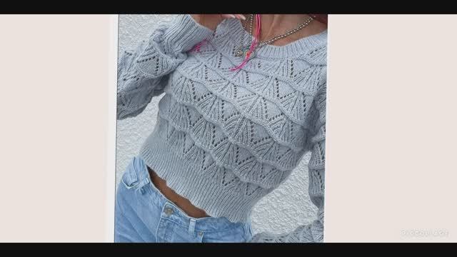 Красивый легкий узор для джемпера, кардигана, жилета.. смотреть онлайн