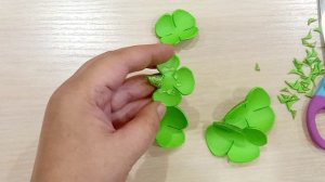 Розочка из глиттерного фоамирана своими руками. МК розочка