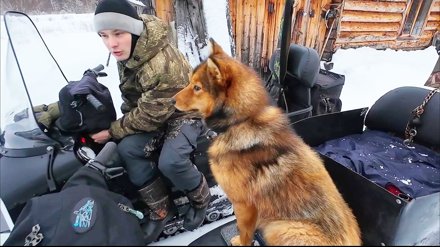 ОХОТА В ГЛУХОЙ ТАЙГЕ / НАВЕСТИЛИ ИЗБУШКУ ПРОМЫСЛОВИКА / ПРОБИВАЕМ ДОРОГУ НА СНЕГОХОДАХ СМ-002 / 003