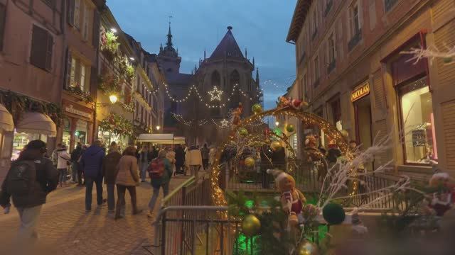 🇫🇷 Рождественский рынок Кольмара 🎄сказочная вечерняя прогулка рождественские ярмарки Франция 2025 смотреть онлайн