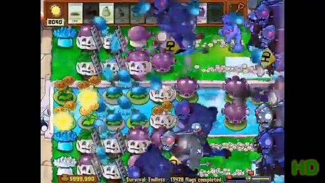 Plants Vs Zombies Survival Endless Cobless 10,000 Flags And Beyon