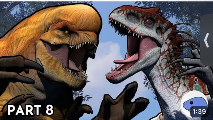 Индоминус Рекс 30 лвл vs Дистортус Рекс| Анимация часть 8 (перезалив с Ютуба) смотреть онлайн