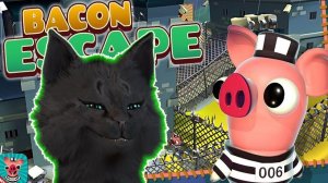 КАТАЕМСЯ НА ВАГОНЕТКЕ С ГОВОРЯЩИМ СУПЕР КОТОМ ( ИГРА для ДЕТЕЙ ) BACON ESCAPE #74