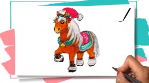 Как нарисовать символ 2026 года / Рисуем лошадь / Рисунок к Новому году Рисуем Пони
