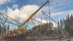 Сборка стойки трехстоечной анкерно-угловой опоры УСк750-1М+15