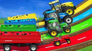 КАТАЕМСЯ ПО КРУТЫМ ТРАССАМ НА ФЕРМЕ - МУЛЬТИКИ ПРО РАЗНОЦВЕТНЫЕ ТРАКТОРА И МАШИНКИ ДЛЯ ДЕТЕЙ 🚜