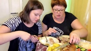 мукбанг / свиная рулька из духовки/ужин/