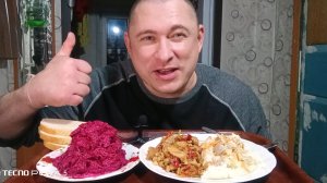 мукбанг/обжорыч/тёплый салат/