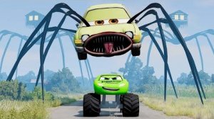 Эпический побег из Зомби Молния Маккуин Пожиратель, Хьюго Машин Пожиратель _BeamNG.Drive (1)