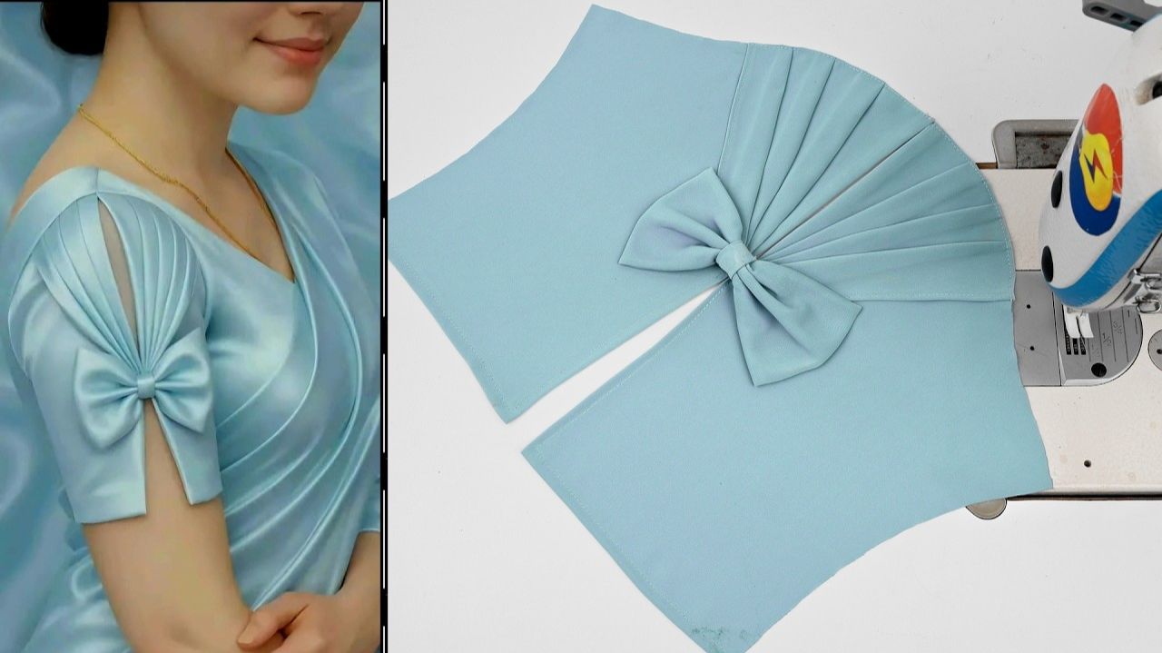 Элегантное руководство по шитью рукавов с защипами и бантом смотреть онлайн