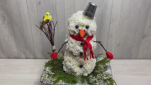 Снеговик из живых цветов смотреть онлайн