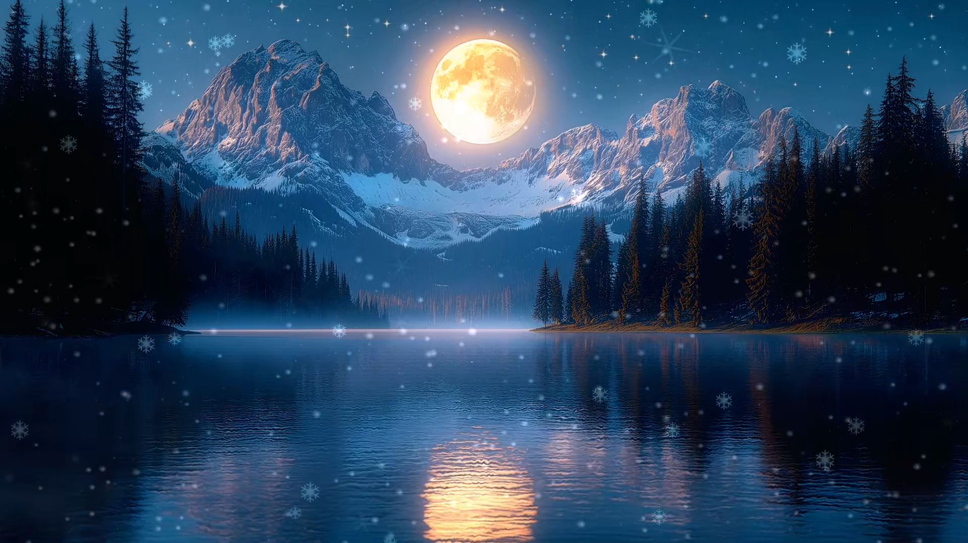 ✨ ЛУННАЯ УСПОКАИВАЮЩАЯ МУЗЫКА ДЛЯ СНА 🎵 ЗИМНЯЯ ОЗЕРНАЯ РАССЛАБЛЯЮЩАЯ МУЗЫКА ДЛЯ ДУШИ смотреть онлайн