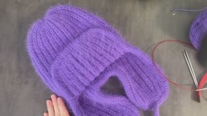 ЗИМНЯЯ УШАНКА СПИЦАМИ ! ПОДРОБНЫЙ МАСТЕР -КЛАСС !