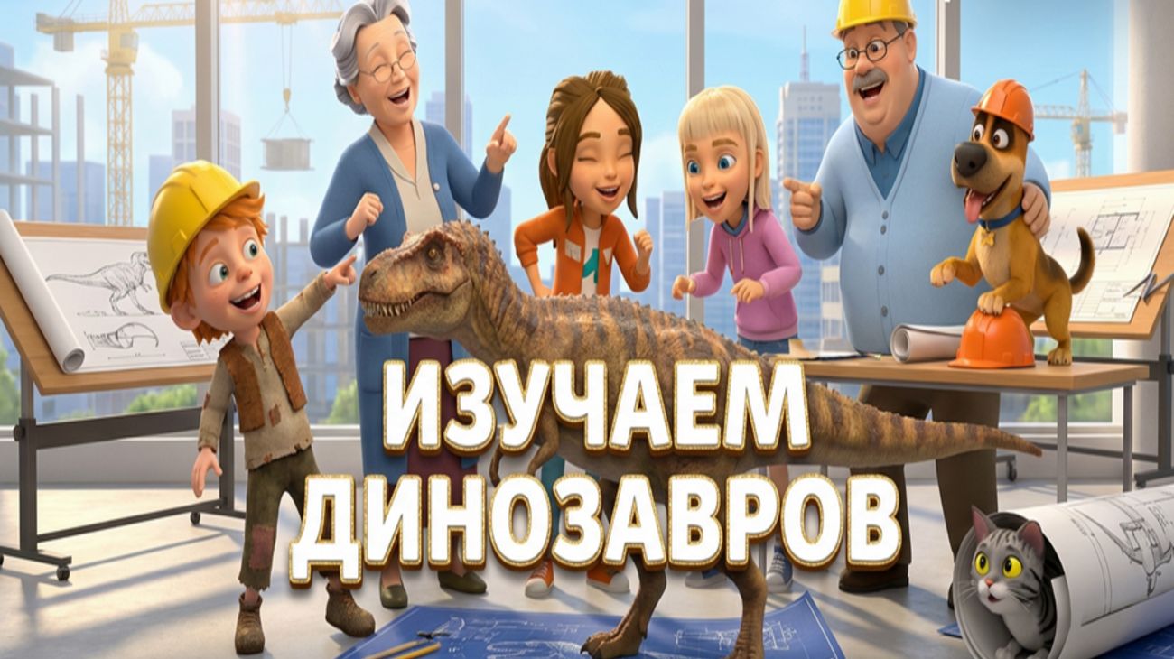 Изучаем динозавров — обучающий мультфильм для детей | Звуки, факты, названия, виды динозавров смотреть онлайн
