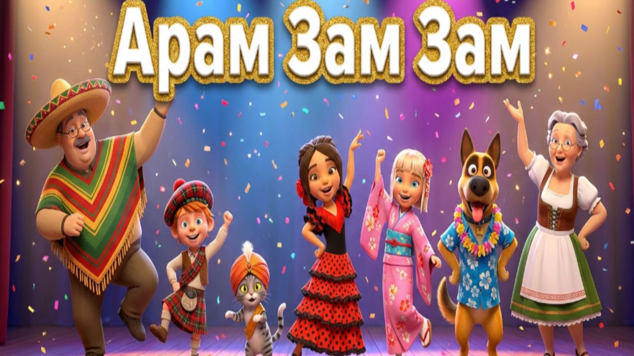Арам Зам Зам — Весёлая Зарядка для Детей | Танец, Песня, Развитие Ритма и Движений | Мультфильм смотреть онлайн