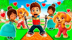 100 БЕЗУМНЫХ ФАНАТОК СКАЙ и ПРИНЦЕССА ВЗЯЛИ РАЙДЕРА В ПЛЕН в МАЙНКРАФТ PAW PATROL МУЛЬТИК