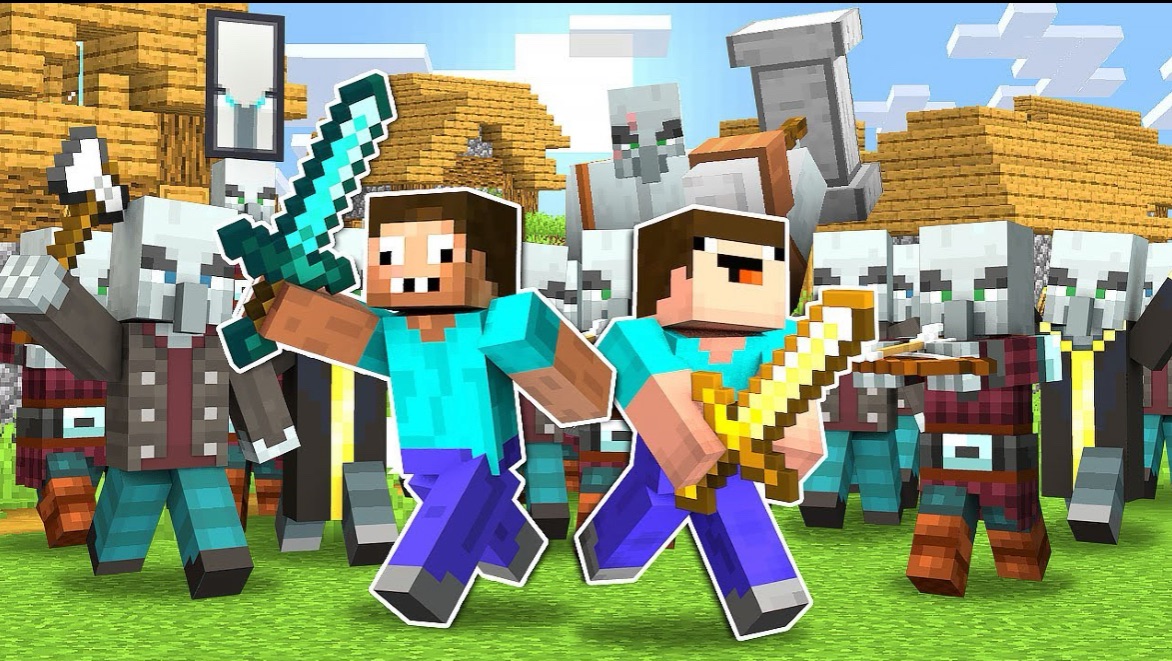 НУБ И ПРО ЗАЩИЩАЮТ ДЕРЕВНЮ ЖИТЕЛЕЙ ОТ МЕГА РЕЙДА В МАЙНКРАФТ ! НУБИК И ТРОЛИНГ ЛОВУШКА MINECRAFT смотреть онлайн