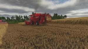 FS 25 Молотим ячмень 5 комбайнами ТЭСТ!!!