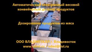 Автоматический конвейерный дозатор продуктов, аналог весовому электронному дозатору (мультиголовке)