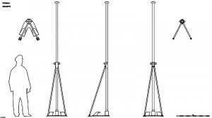 Гюйсшток B. Чертёж. Jack staff B. Drawings.