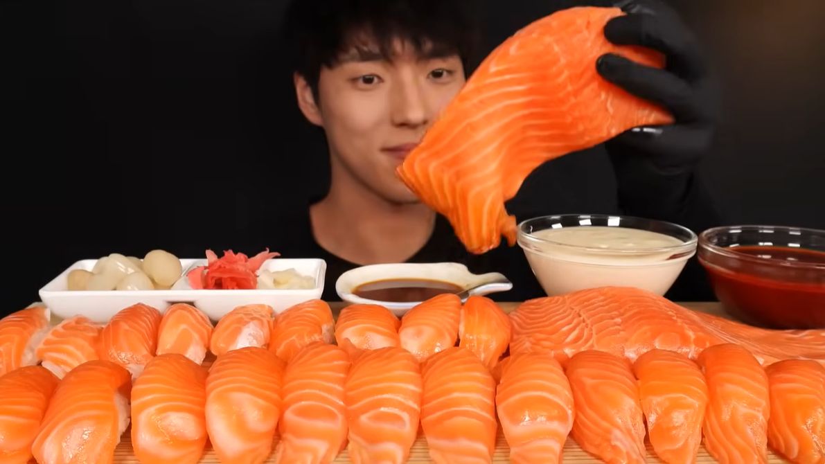 🔥🍲 Мукбанг и Mukbang : СВЕЖИЙ ЛОСОСЬ ДЛЯ ИСТИННЫХ ЦЕНИТЕЛЕЙ! 🐟 Суши и сашими | ASMR