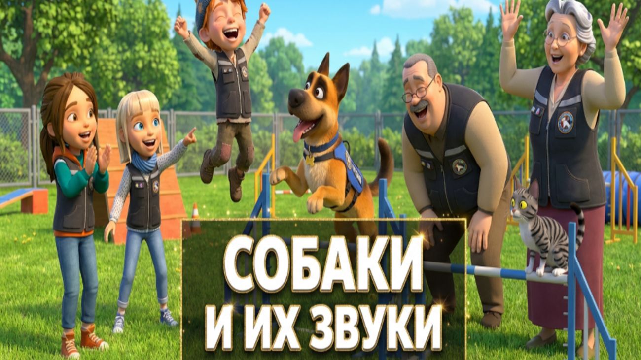 Собаки и их звуки для детей. Развивающее видео о собаках. смотреть онлайн