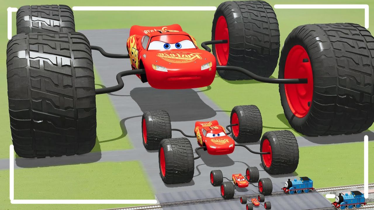 Мультики про машинки для детей. Краш тесты Маленьких и больших ярких МакКвинов. Мультики для малышей