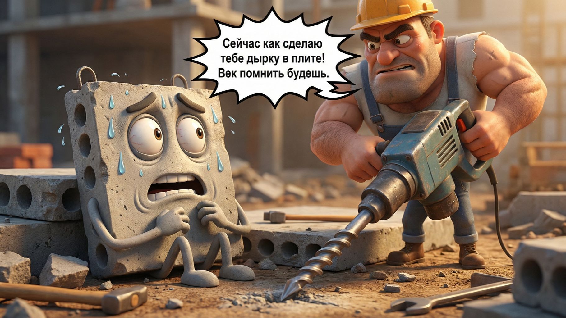 Как невзбранно и быстро навертеть дырок в плите. смотреть онлайн