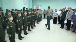 Посвящение учащихся Троицкой СОШ № 5 и Талицкой СОШ № 1 в кадеты военно-инженерных классов.