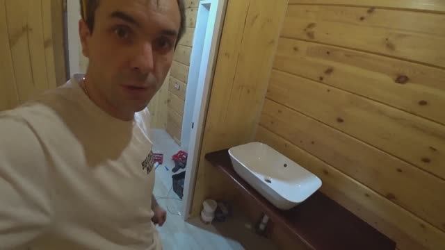 Простая столешница из лиственницы в ванную комнату. смотреть онлайн