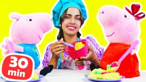 🍳Вкусные Приключения со Свинкой Пеппой! Готовлю игрушкам еду из Плей До 🍪
