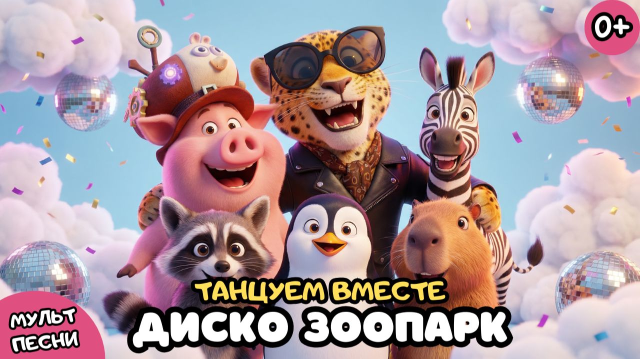 ДИСКО ЗООПАРК 🦒🐘🦁 Новая Детская Песенка | Мультики про Животных для Малышей